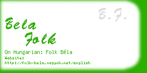 bela folk business card